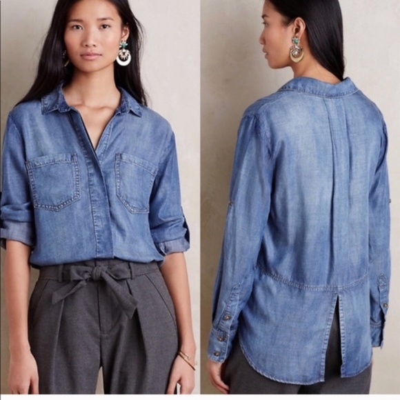 Anthropologie Tops - Cloth & Stone | Button Down Chambray Top | XS
